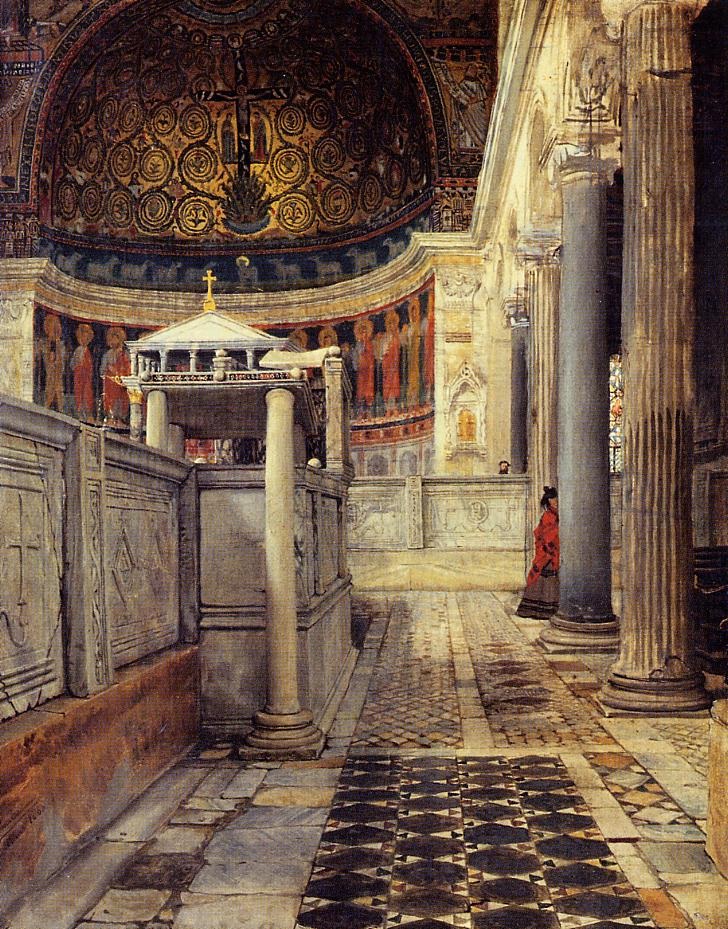 英国《Interior of the Church of San Clemente, Rome》阿尔玛·塔德玛 Lawrence Alma-Tadema