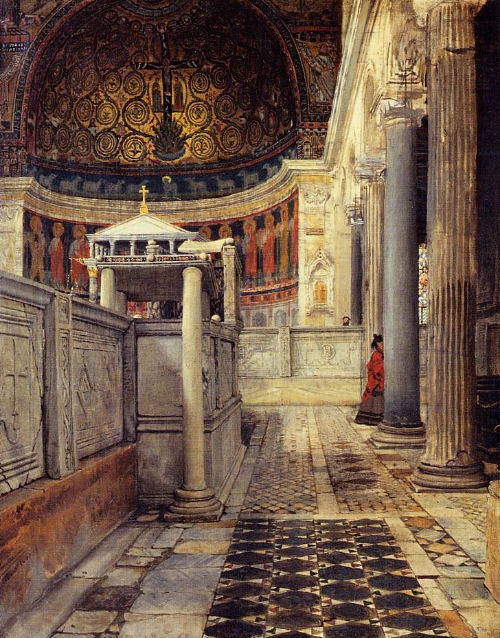 .英国《Interior of the Church of San Clemente, Rome》阿尔玛·塔德玛 Lawrence Alma-Tadema