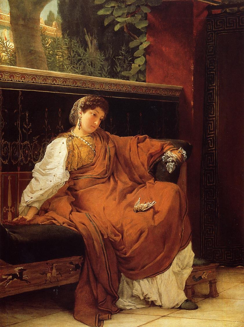 .英国《Lesbia Weeping over a Sparrow》阿尔玛·塔德玛 Lawrence Alma-Tadema