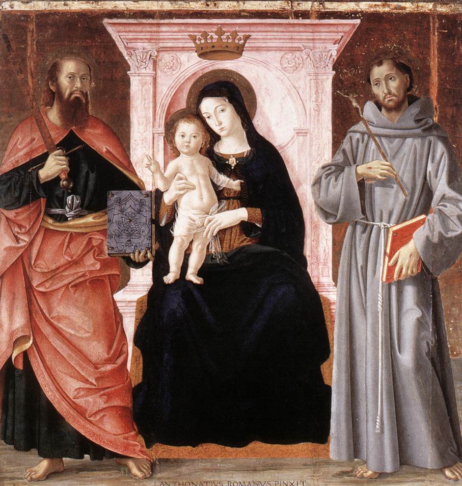 .意大利《Madonna Enthroned with the Infant Christ and Saints》安东尼亚佐·罗马诺 antoniazzo romano