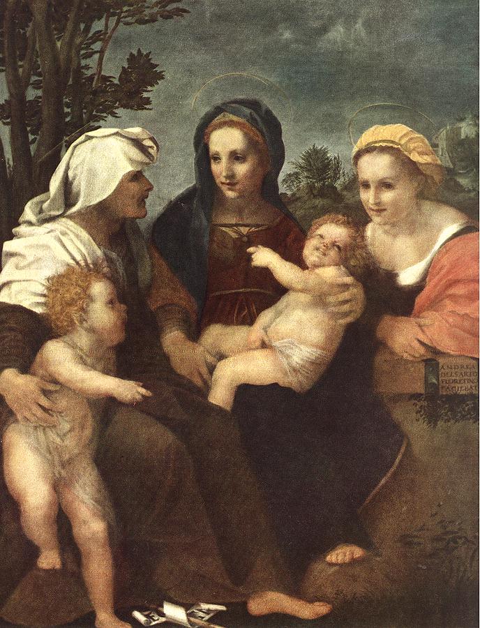 .意大利《Madonna and Child with Sts Catherine, Elisabeth and John the》安德烈·德尔·萨托Andrea del Sarto