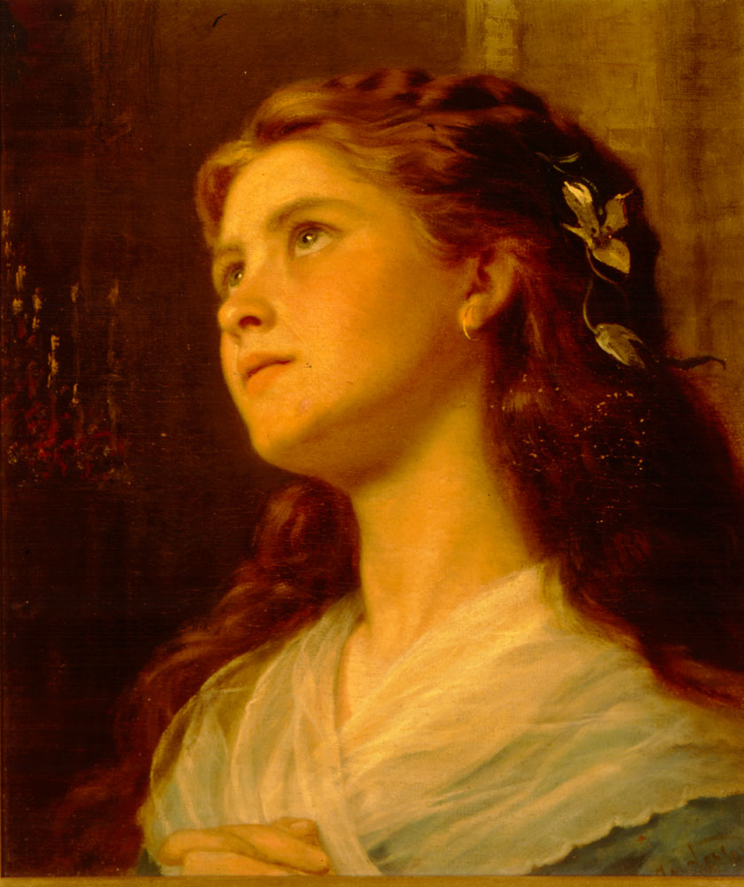 .英国《Portrait Of Young Girl》苏菲·冈恩布里·安德森 Sophie Gengembre Anderson