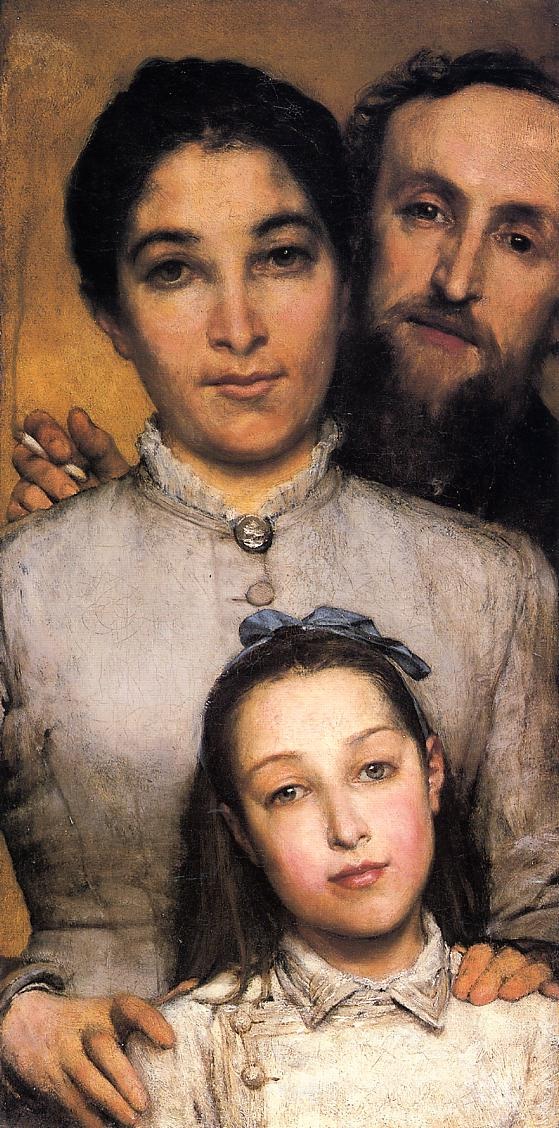 英国《Portrait of Aime-Jules Dalou, His Wife and Daughter》阿尔玛·塔德玛 Lawrence Alma-Tadema