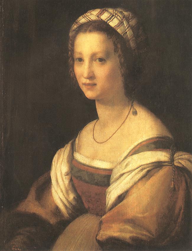 .意大利《Portrait of the Artist's Wife》安德烈·德尔·萨托Andrea del Sarto