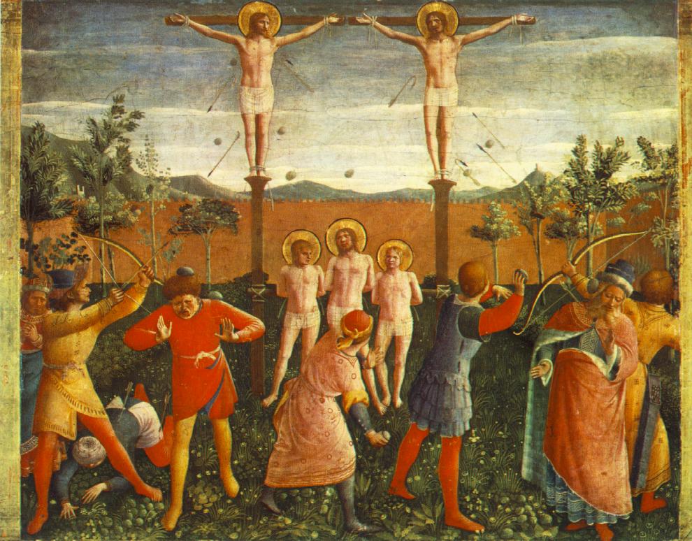 .意大利《Saint Cosmas and Saint Damian Crucifixed and Stoned》弗拉·安吉利科Fra Angelico