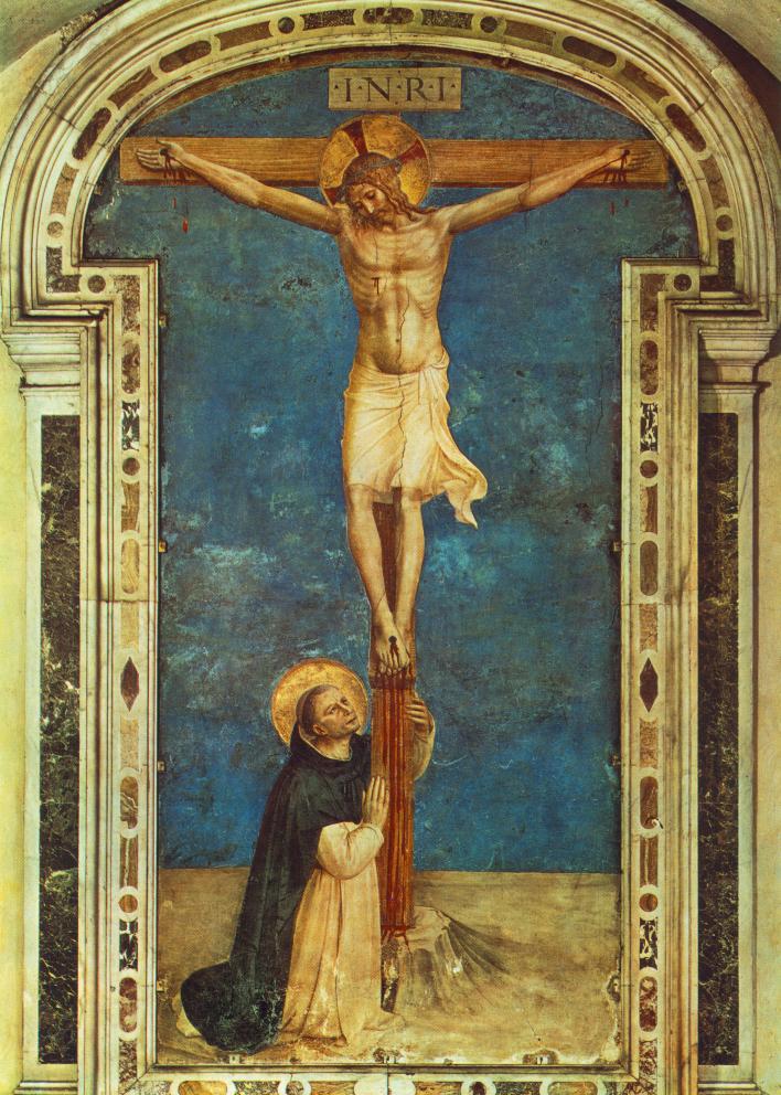 .意大利《Saint Dominic Adoring the Crucifixion》弗拉·安吉利科Fra Angelico