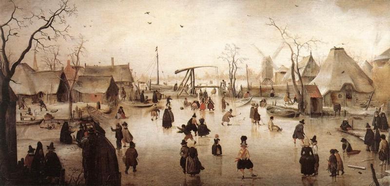 .荷兰《Skaters by a Village》亨利克·阿维坎普Hendrick Avercamp