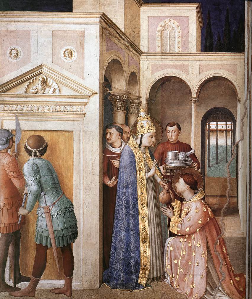 .意大利《St Lawrence Receives the Treasures of the Church》弗拉·安吉利科Fra Angelico