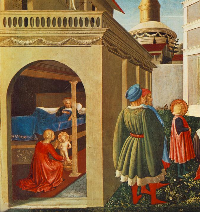 .意大利《Story of St Nicholas - Giving Dowry to Three Poor Girls》弗拉·安吉利科Fra Angelico