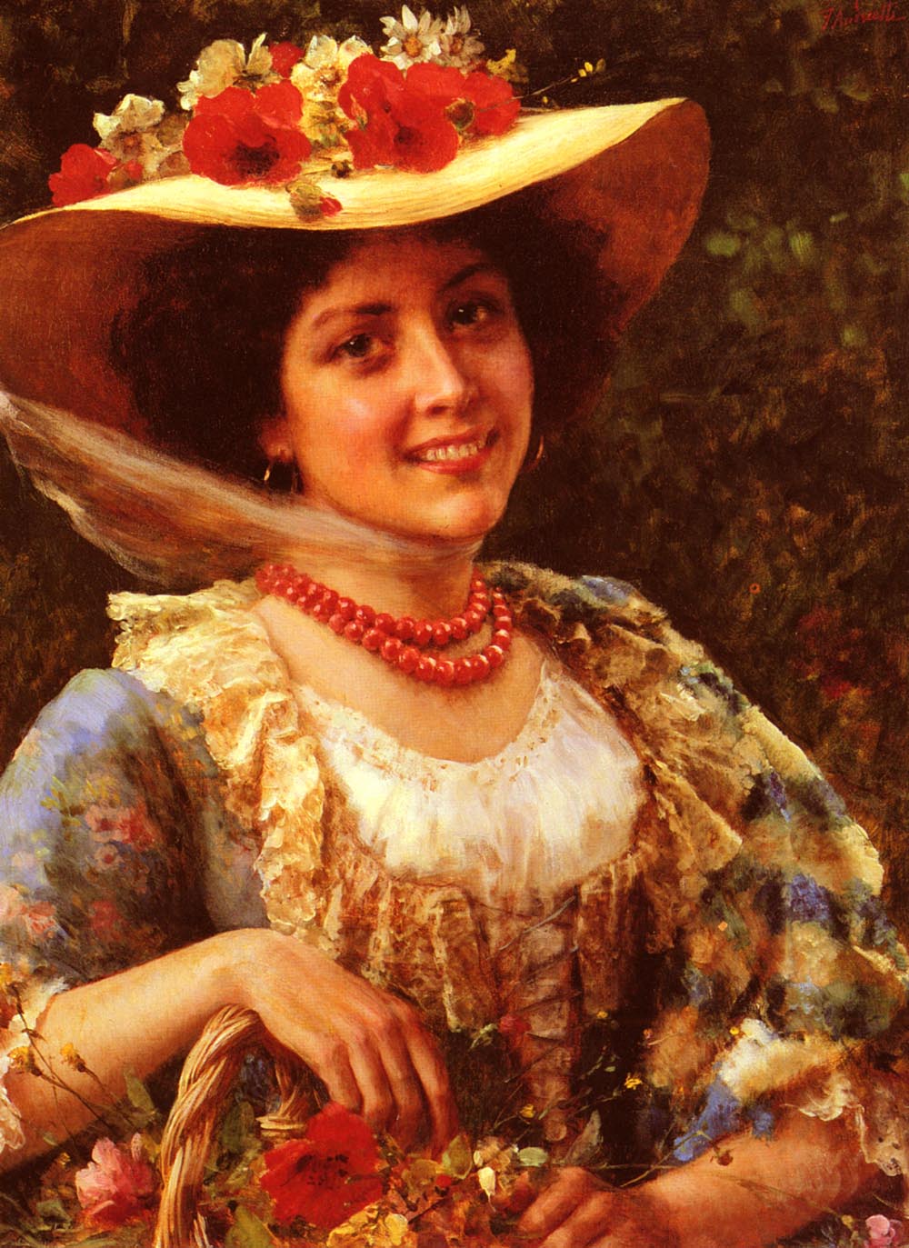 .意大利《Straw Hat with Poppies》Federico Andreotti