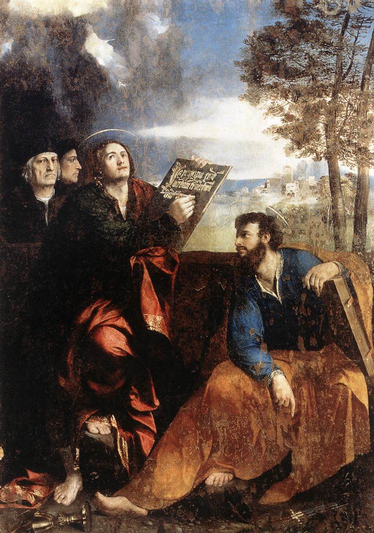 .意大利《Sts John and Bartholomew with Donors》多索·多西 Dosso Dossi