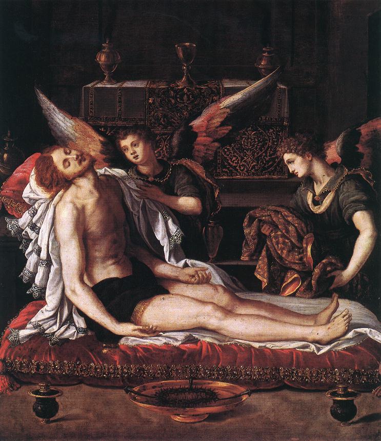 .意大利《The Body of Christ with Two Angels》亚历山德罗·阿楼瑞 Alessandro Allori