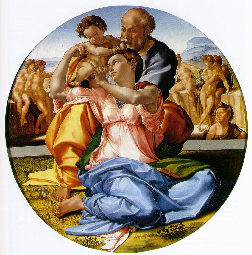 .意大利《The Holy Family with the infant St. John the Baptist (the Do 》米开朗基罗Michelangelo