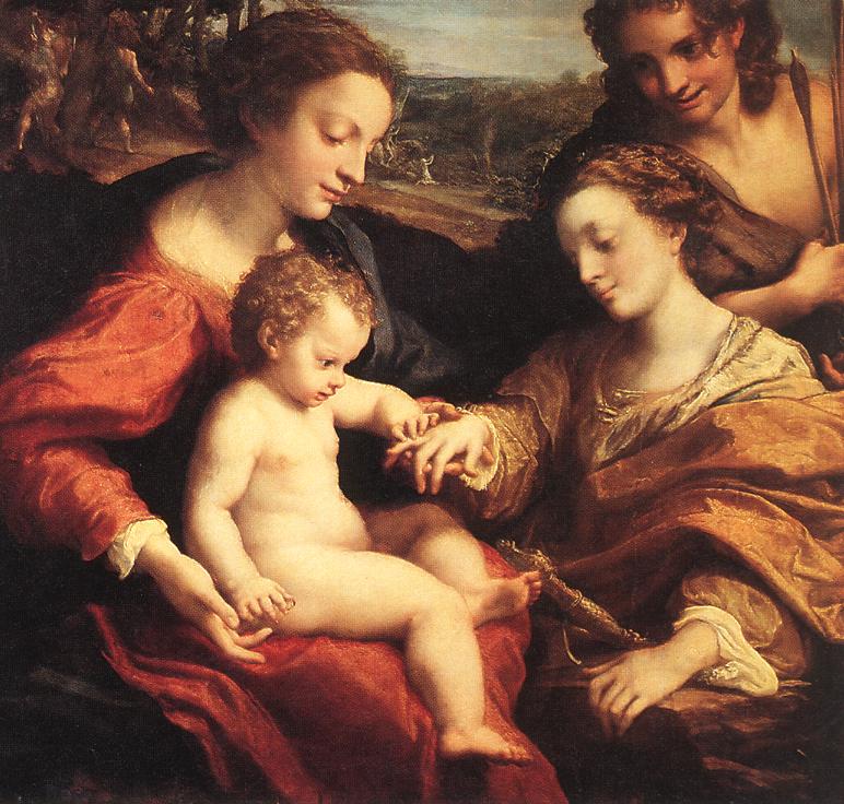 .意大利《The Mystic Marriage of St. Catherine 2》科雷吉欧 Correggio