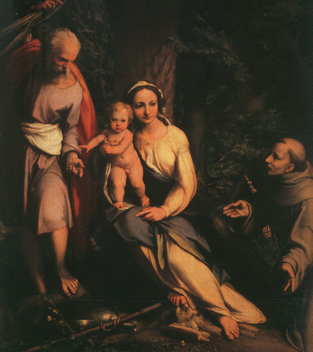 .意大利《The Rest on the Flight to Egypt with Saint Francis》科雷吉欧 Correggio