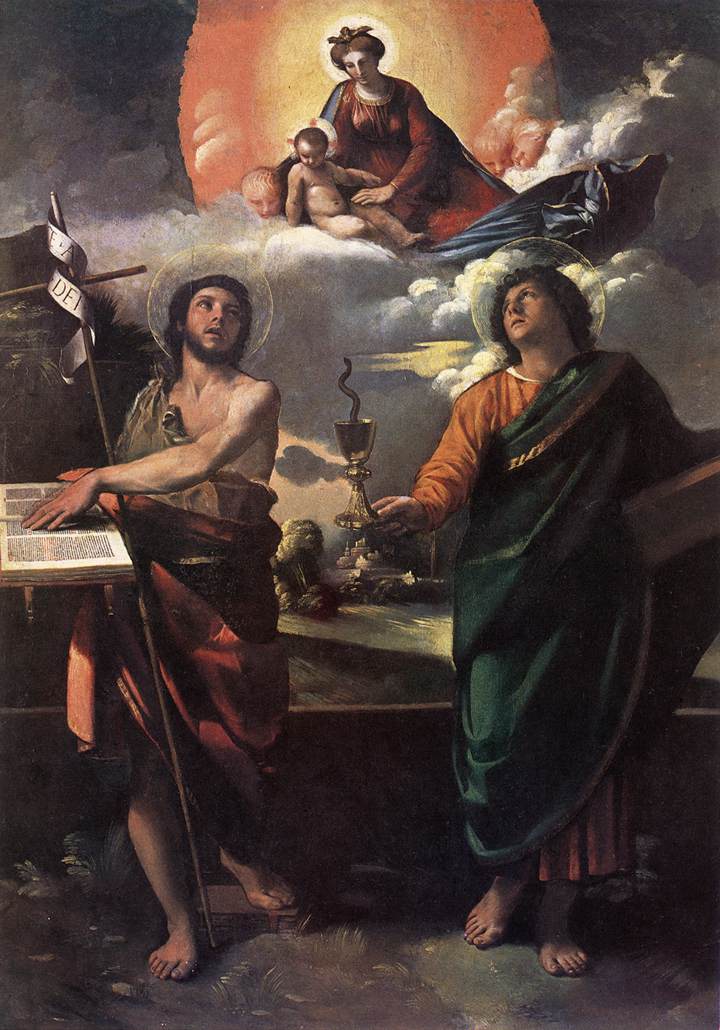 .意大利《The Virgin Appearing to Sts John the Baptist and John the Ev》多索·多西 Dosso Dossi