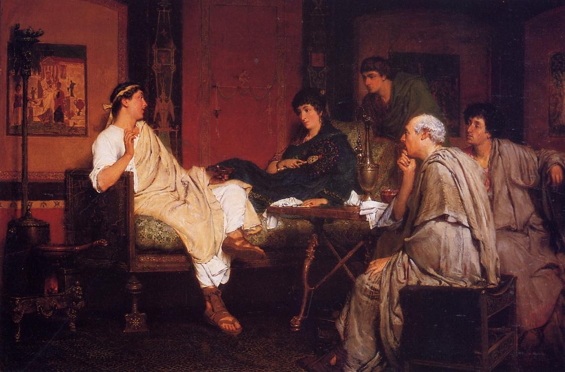 .英国《Tibulius at Delia's》阿尔玛·塔德玛 Lawrence Alma-Tadema