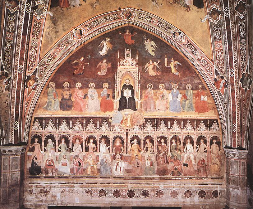 .意大利《Triumph of St Thomas and Allegory of the Sciences》安德里亚·费伦泽 Andrea da Firenze
