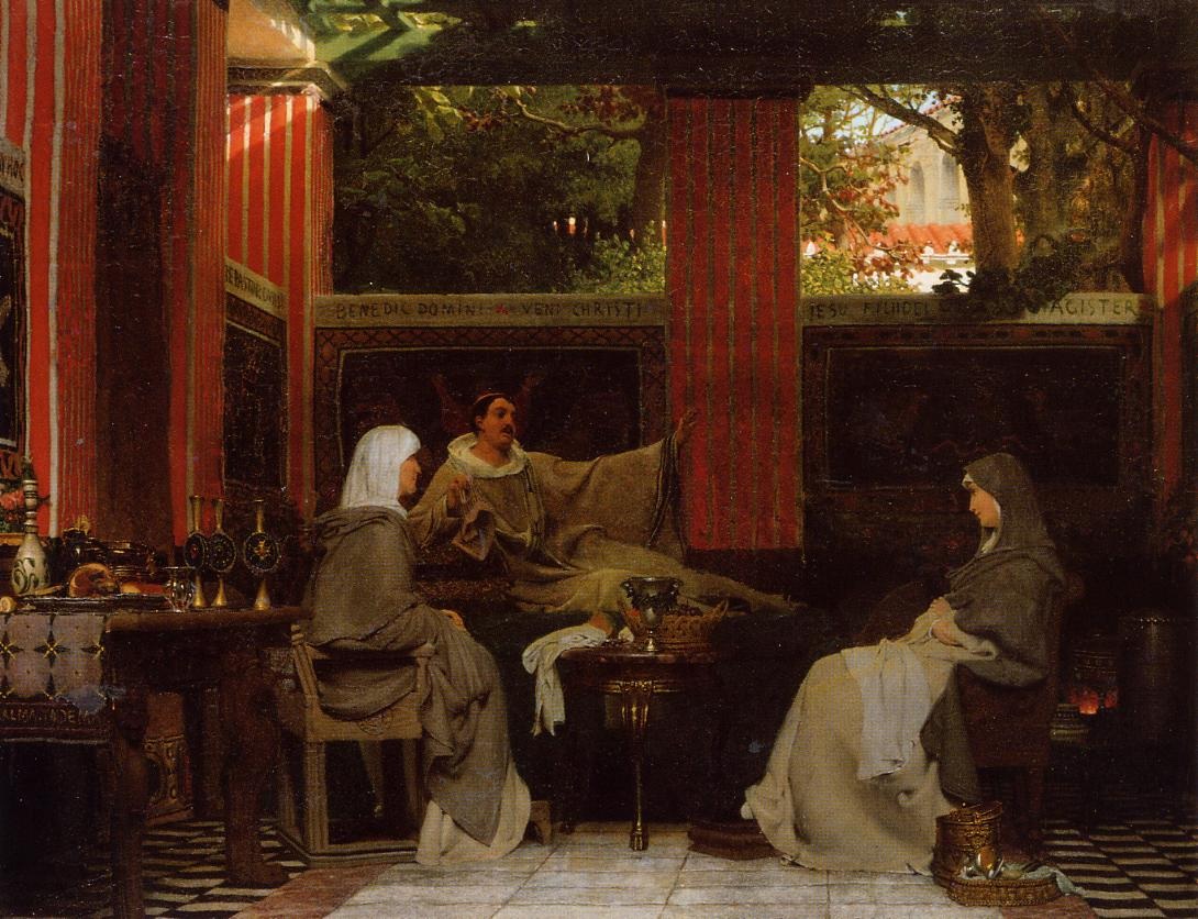 英国《Venantius Fortunatus Reading His Poems to Radegonda VI》阿尔玛·塔德玛 Lawrence Alma-Tadema
