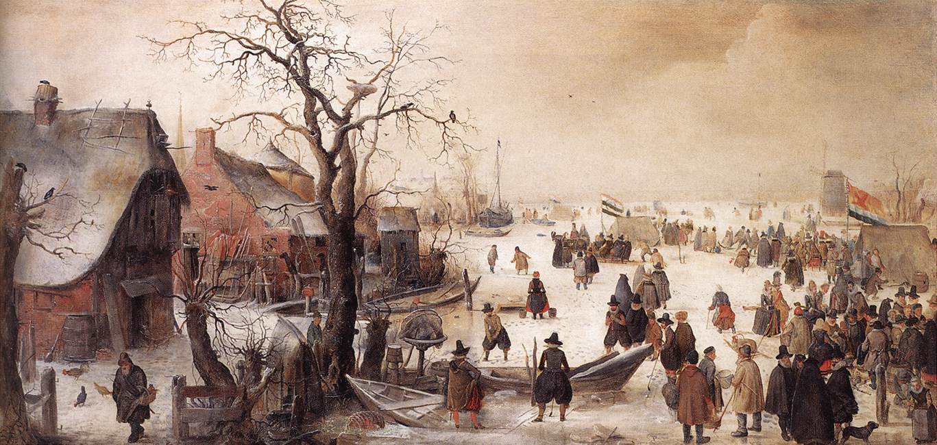 .荷兰《Winter Scene on a Canal》亨利克·阿维坎普Hendrick Avercamp