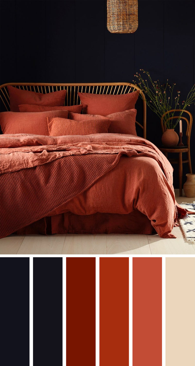 黑莓和深色兵马俑 卧室配色方案