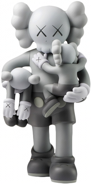 KAWS 现代灰色涂漆铸造乙烯基摆件