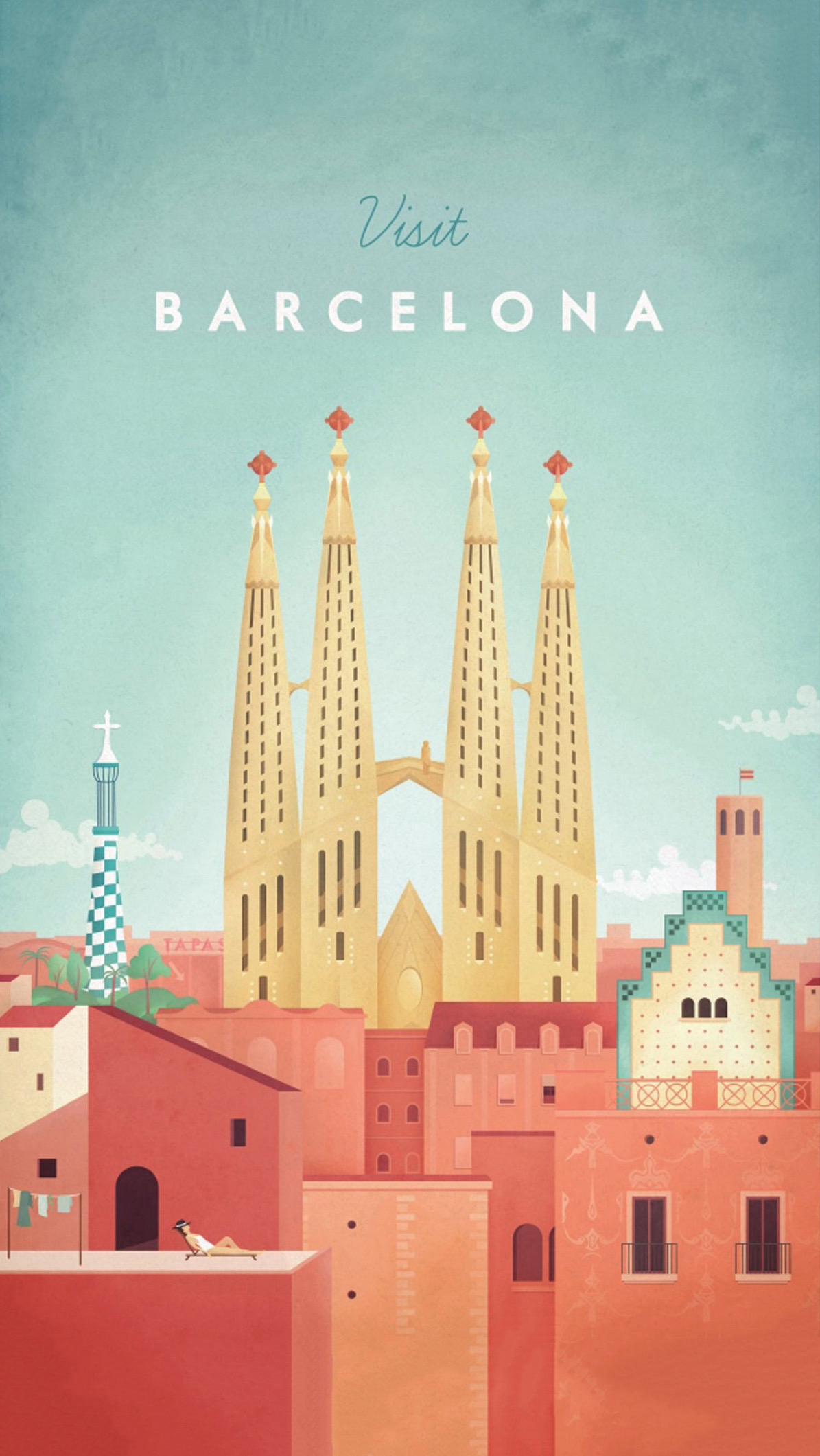 Visit Barcelona - 法国插画师 Henry Rivers 城市系列作品：巴塞罗那