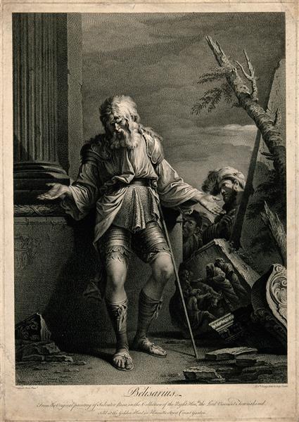 Belisarius as An Old Man, with a Stick, Leans Against a Colu