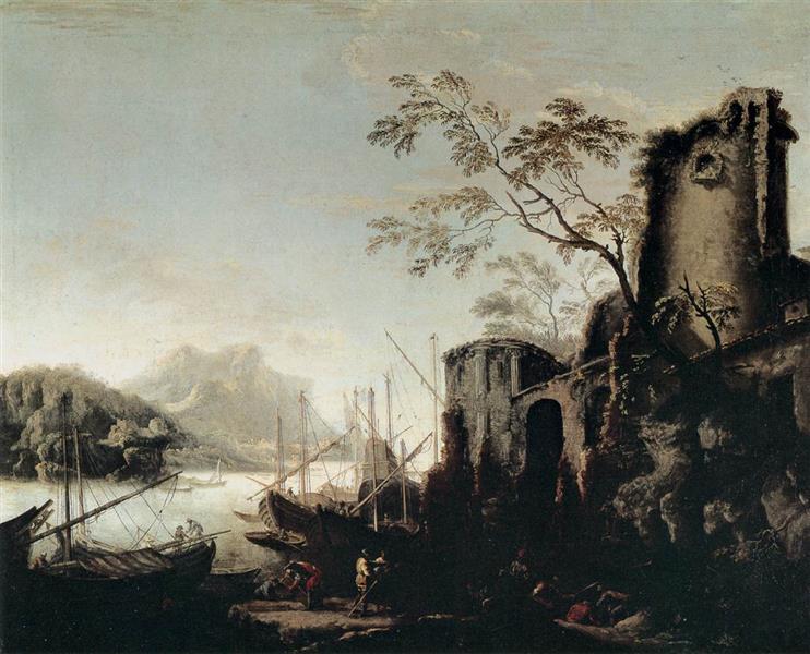 .Marine Landscape with Towers