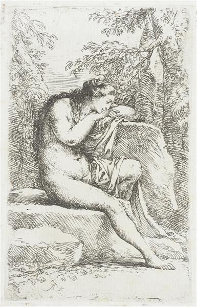 Seated Female Nude, in Solitude