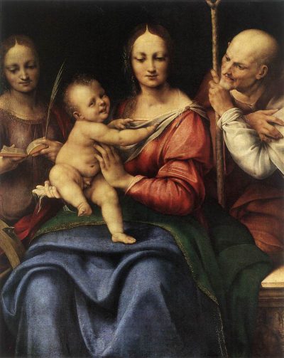 .《Holy Family with St Catherine》Cesare da Sesto凯撒·哒·塞斯托