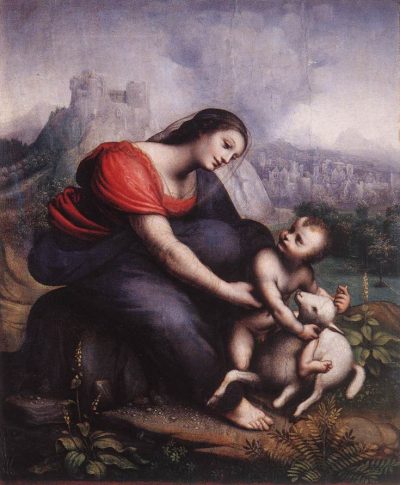 .《Madonna and Child with the Lamb of God》Cesare da Sesto