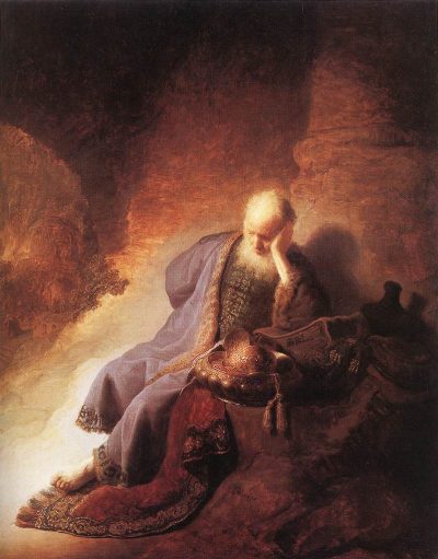 .《Jeremiah Lamenting the Destruction of Jerusalem》伦勃朗·哈尔曼松·凡·莱因