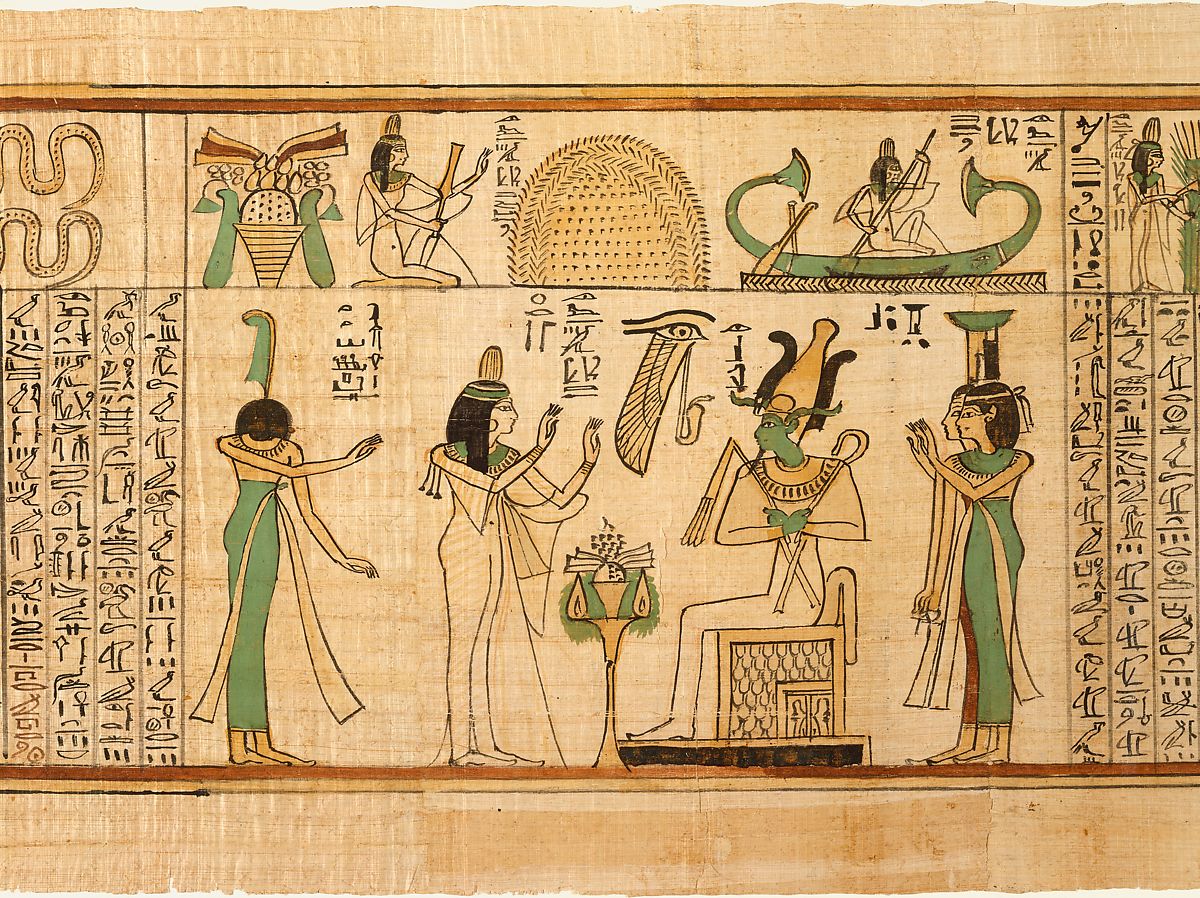 Nany Before Osiris, Isis and Nephthys (Book of the Dead for the Singer of Amun, Nany), c.1050